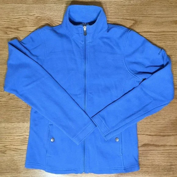 Columbia Sportswear Vintage Blue Zip Up Fleece Jacket Long Sleeve Women's Small - Picture 3 of 6